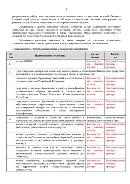 Образец заполнения заявления в НРС строителей. Страница 5 Новочебоксарск Специалисты для СРО НРС - внесение и предоставление готовых